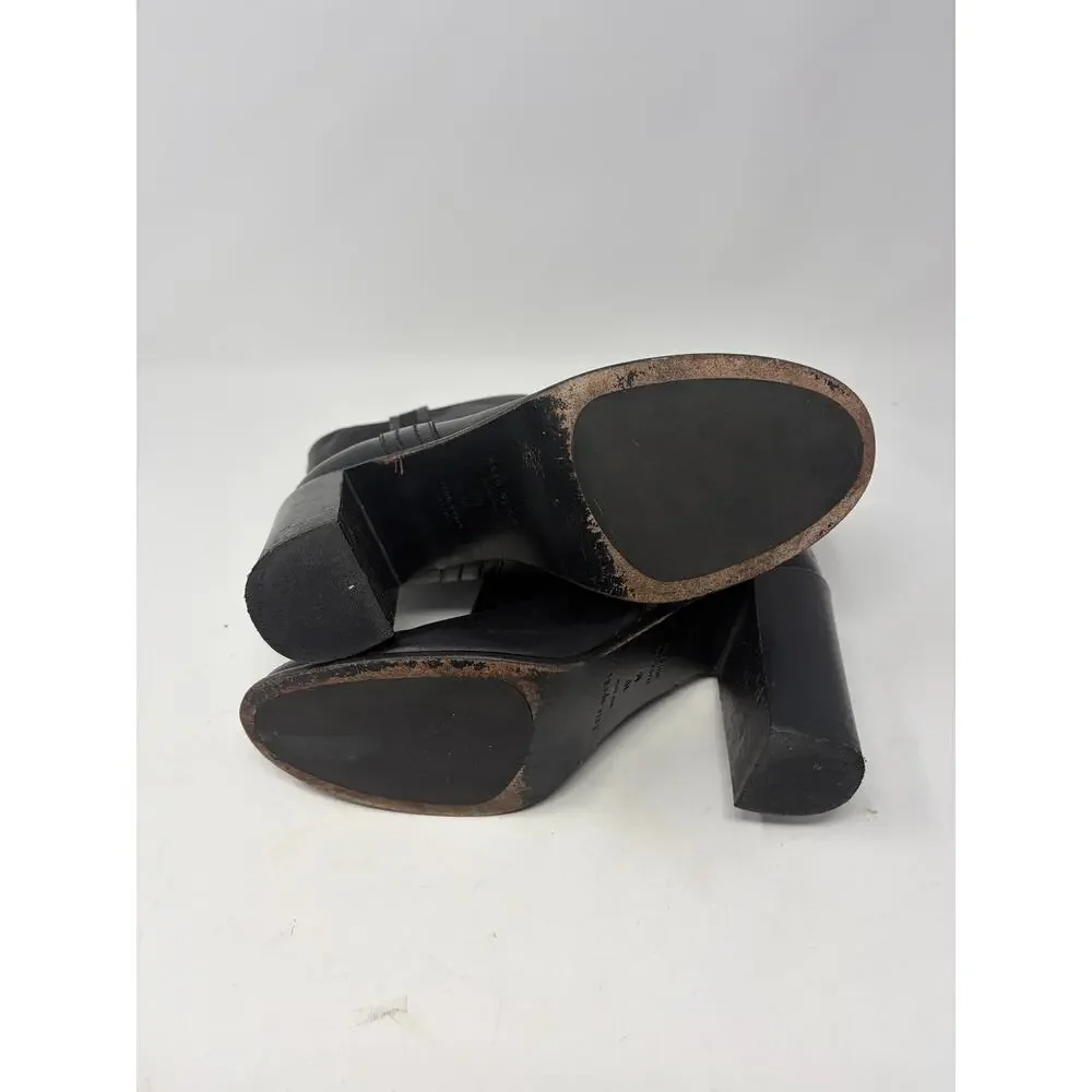 Kate Spade Baise heeled boots 10M black leather pull on almond toe
